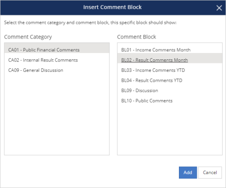 Add Comment Blocks in Template – Bizview v24